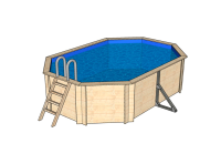 Деревянный морозоустойчивый овальный бассейн "Енисей" 5,5 х 3,7 м глубиной 1,45 м от Кристалл/ДБ550370145