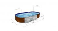 Каркасный бассейн морозоустойчивый Лагуна стальной 4.5х2.5х1.25м овальный (вкапываемый)/ТМ567/45025001