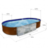 Каркасный бассейн морозоустойчивый Лагуна стальной 4.5х2.5х1.25м овальный (вкапываемый)/ТМ567/45025001