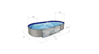 Каркасный бассейн морозоустойчивый Лагуна стальной (Гигабасс) 4 х 3 х 1.5м овальный (вкапываемый) цвет Платина.ТМ870/400300