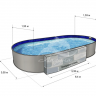 Каркасный бассейн морозоустойчивый Лагуна стальной 6.40х3.05х1.25м овальный (вкапываемый) 64030501