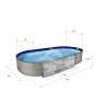 Каркасный бассейн морозоустойчивый Лагуна стальной (Гигабасс) 5 х 2 х 1.5м овальный (вкапываемый) цвет Платина/ТМ871/500200