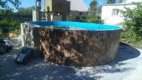 Каркасный бассейн морозоустойчивый Лагуна стальной 10.1х3.05х1.25м овальный (вкапываемый) цвет Шоколад.100305