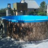 Каркасный бассейн морозоустойчивый Лагуна стальной (Гигабасс) 10 х 5 х 1.5м овальный (вкапываемый) цвет Платина/ТМ881/100500