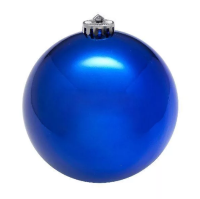 Новогодний шар голубой, глянцевый 100мм. арт.100SV03-03