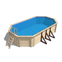 Деревянный морозоустойчивый овальный бассейн 7,0 х 3,7 м глубиной 115 см и 130 см "Байкал-2" овальный от Кристалл