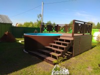 Каркасный бассейн морозоустойчивый Лагуна 5.5 х 1.25м (полная комплектация) цвет Шоколад 55011F