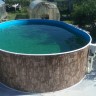 Каркасный бассейн морозоустойчивый Лагуна стальной (Гигабасс) 10 х 5.5 х 1.5м овальный (вкапываемый) цвет Платина/ТМ609/100550