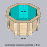 Деревянный морозоустойчивый бассейн (купель) 1.83 х 1.83м глубина 1.15м/1.3м Кристалл